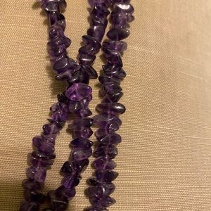 Beautiful purple beaded necklace, multi strands